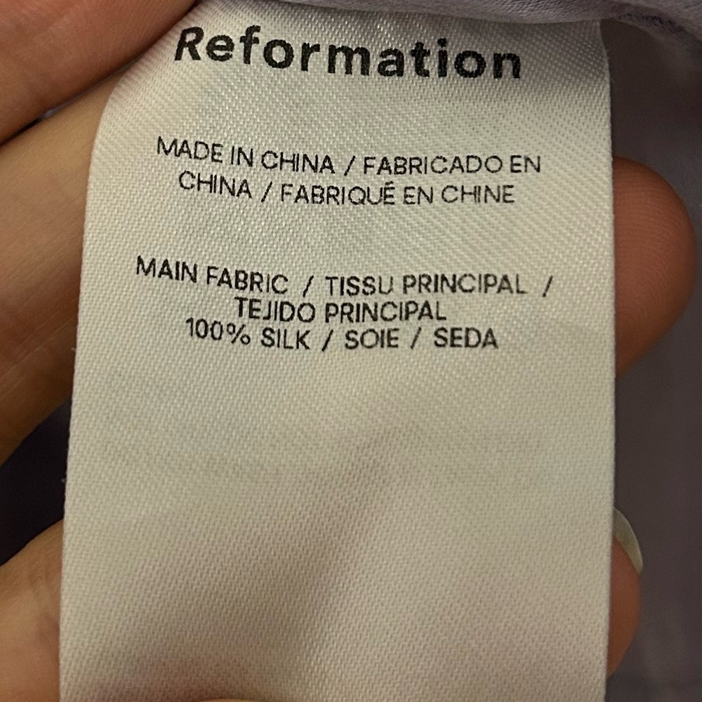 Reformation Overland Silk Top Size 0 in Aura Lilac Purple - Picture 7 of 8